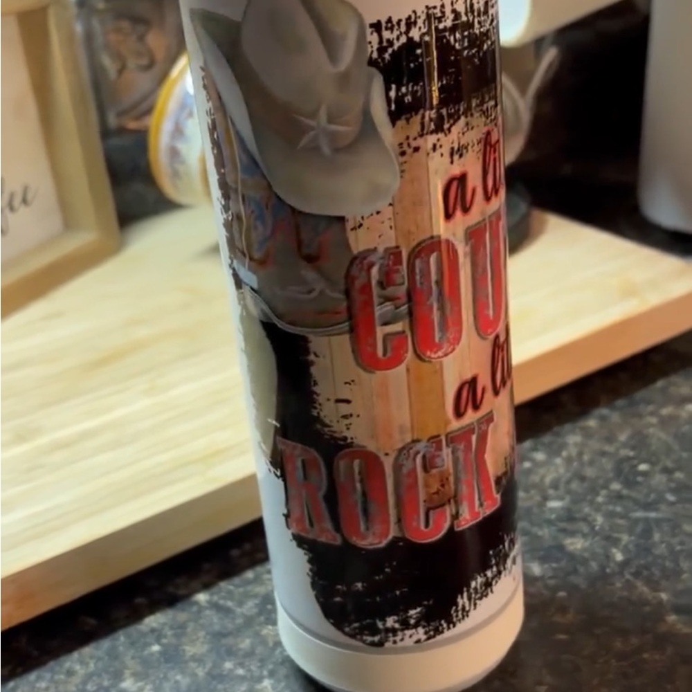 Cowboy Graphic Travel Tumbler - Red, Black, White